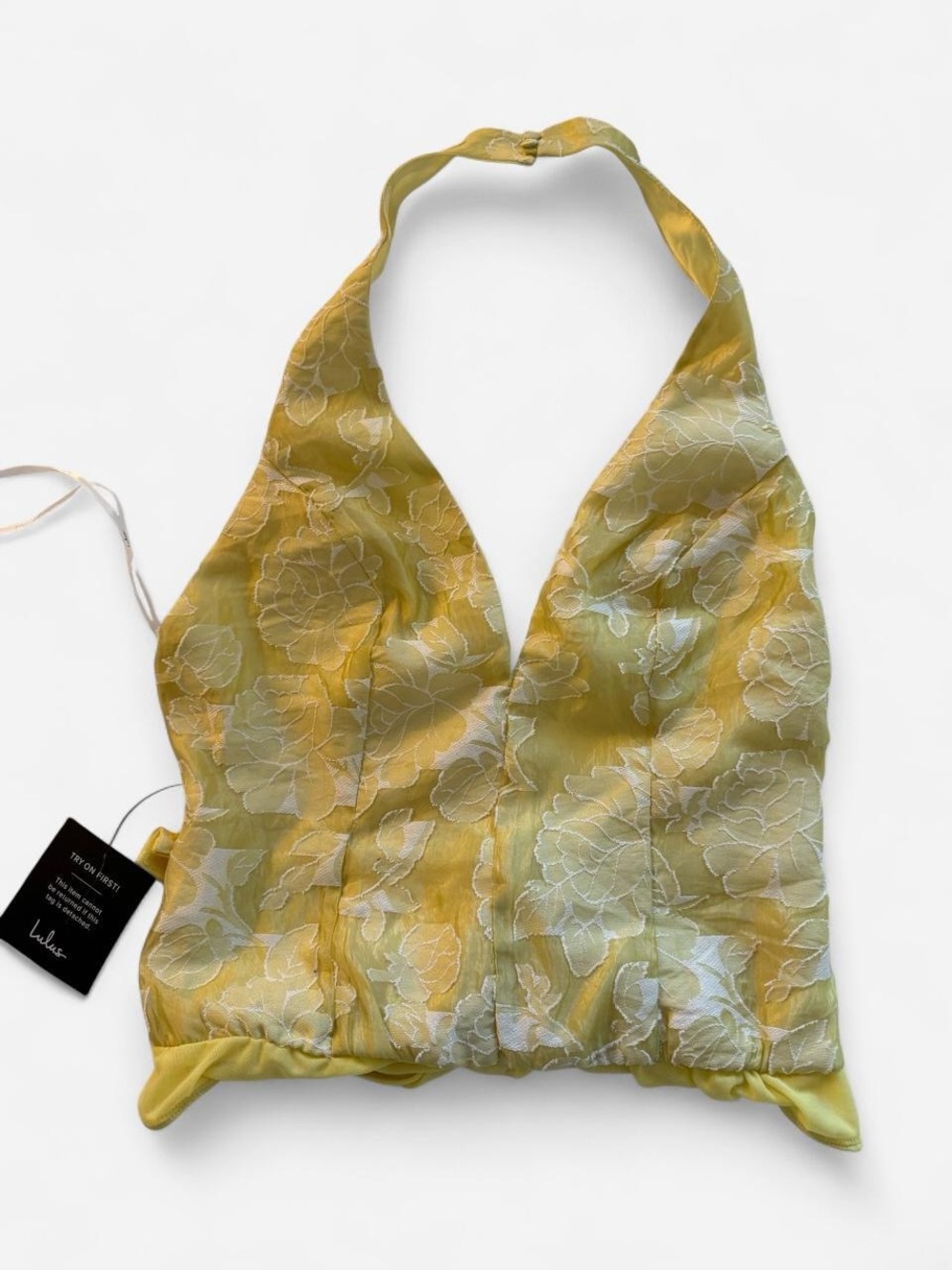 Lulu's Yellow Floral Halter Camisole